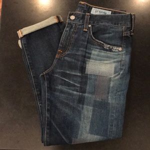 AG Ex-Boyfriend Slim Patchwork Jeans
